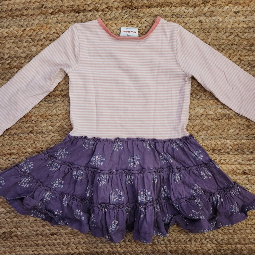 Hanna Andersson Striped Floral Drop Waist Dress Size 100cm Multicolor